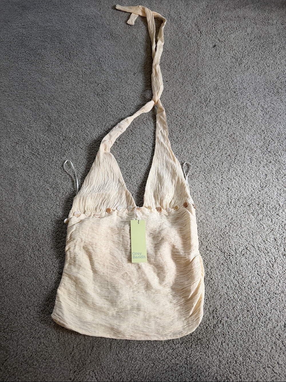 Grey bandit halter top